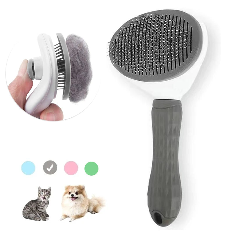 Cat Brush Remove Hair Pet Hair Removal Comb for Cats Non-Slip Grooming Brush Stainless Steel Dog Combs Brushes Cat Accessories