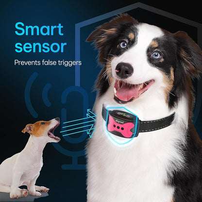 Dog Bark Collar - Rechargeable Smart anti Barking Collar for Dogs - Waterproof No Shock Bark Collar for Small/Medium/Large Dogs - anti Bark Collar for Dogs with 5 Sensitivity Levels