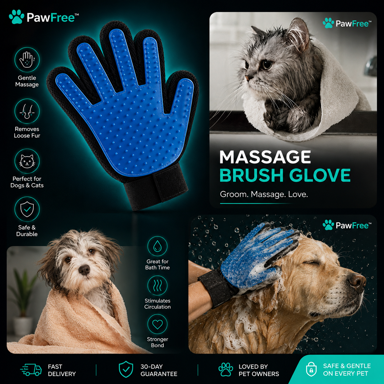 GroomGlove™ Pet Brush